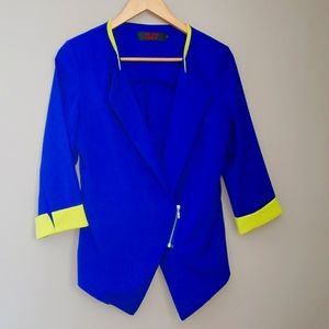 DJT blue and lime green blazer